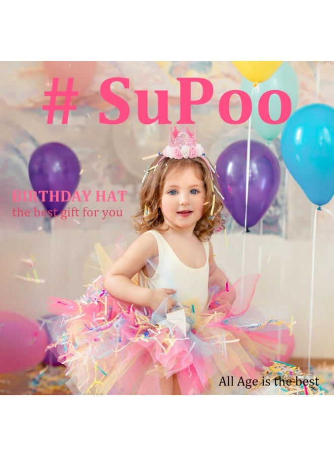 Winner A girl's third birthday crown, sparkling princess 3rd birthday headband, rose party decoration set, pink sequins, sweet 1st birthday gift for a girl, photo props. - Image 2