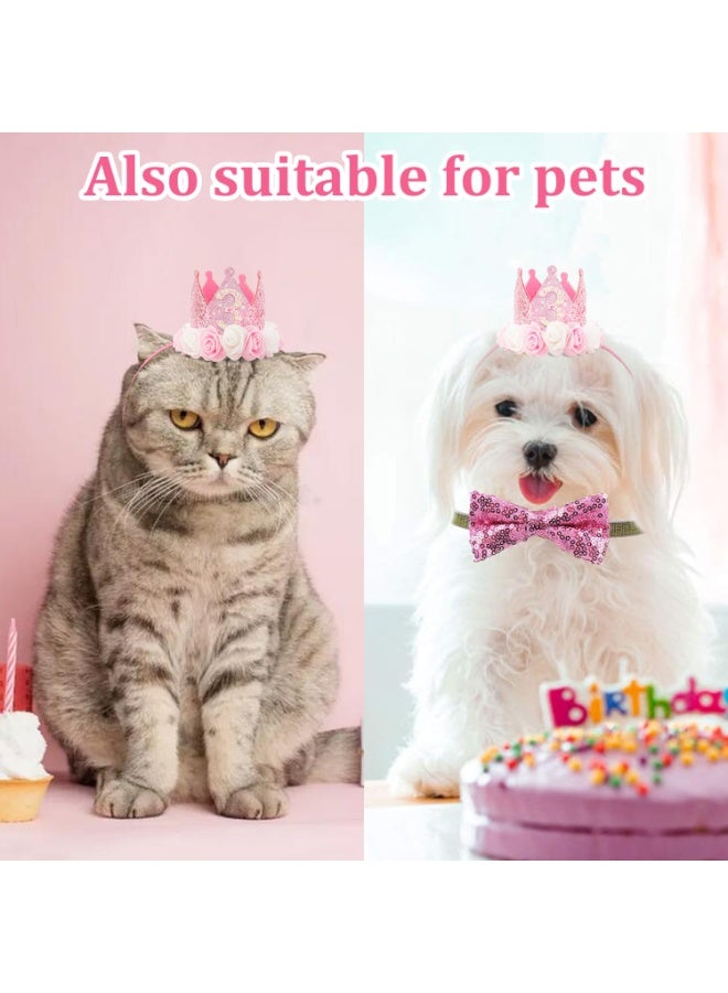 Winner A girl's third birthday crown, sparkling princess 3rd birthday headband, rose party decoration set, pink sequins, sweet 1st birthday gift for a girl, photo props. - Image 4