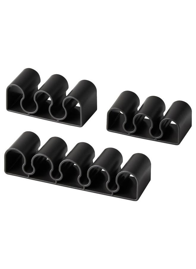 Zaboon Cable Holder, Set Of 3, Dark Grey  - Image 1