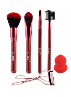 GUBB Beauty Surprise Kit ; 4 Makeup Brushes Powder Foundation Eyeliner & Eyebrow Brush ; Beauty Blender ; Eyelash Curler  - Image 1