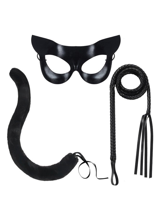 Vividsun - Vividsun Women's Cat Costume Accessories, Cat Mask and Tail for Adult, Carnival, Halloween, Cosplay Party Dress Up (Black) - Image 1
