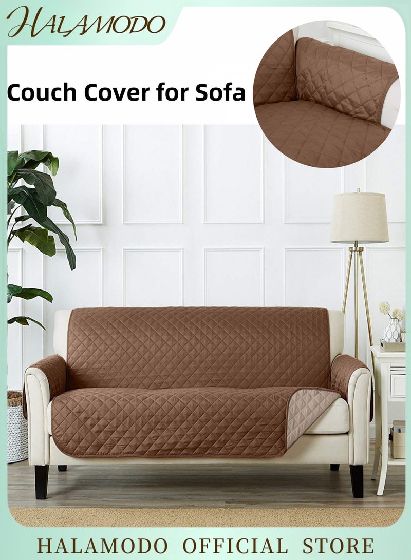 هالامودو غطاء أريكة للحيوانات الأليفة، غطاء أريكة قابل للعكس وقابل للغسل، واقي أثاث بأشرطة مرنة مناسب لأريكة ذات 3 وسائد - Image 1