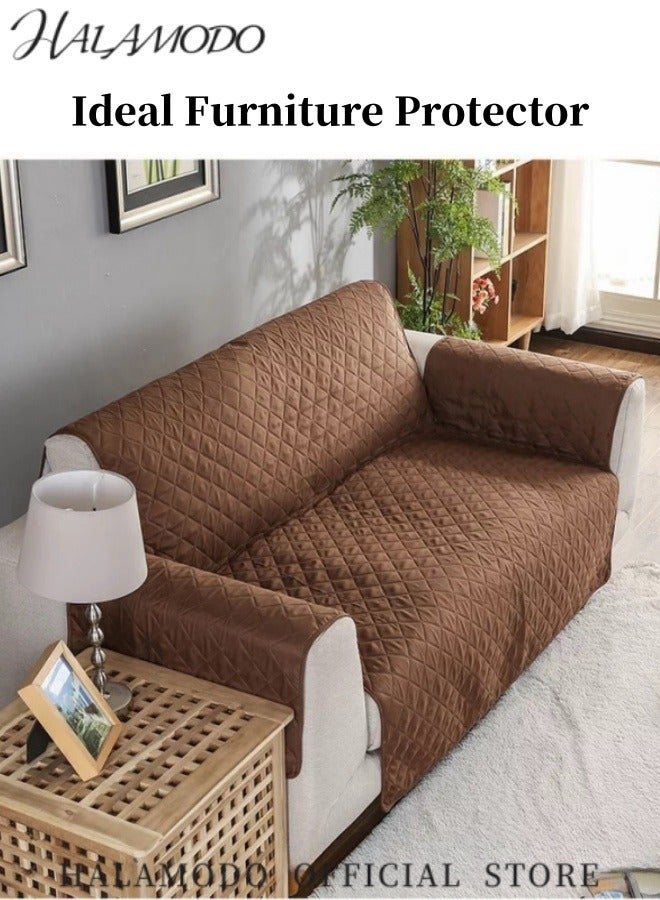 هالامودو غطاء أريكة للحيوانات الأليفة، غطاء أريكة قابل للعكس وقابل للغسل، واقي أثاث بأشرطة مرنة مناسب لأريكة ذات 3 وسائد - Image 2