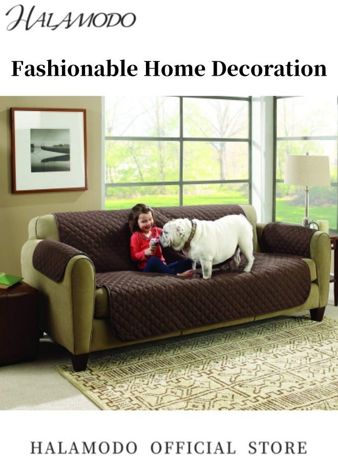 هالامودو غطاء أريكة للحيوانات الأليفة، غطاء أريكة قابل للعكس وقابل للغسل، واقي أثاث بأشرطة مرنة مناسب لأريكة ذات 3 وسائد - Image 3