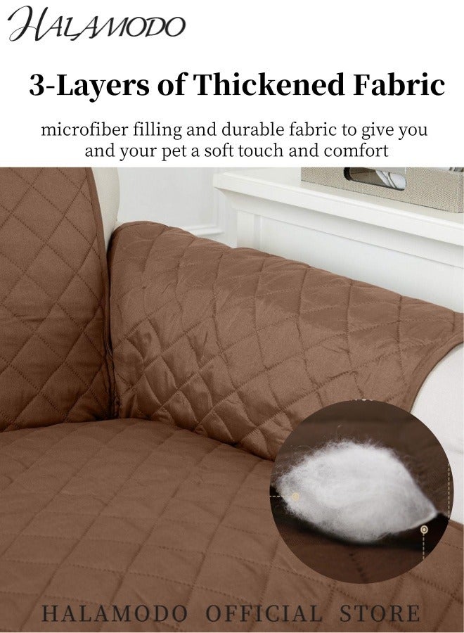 هالامودو غطاء أريكة للحيوانات الأليفة، غطاء أريكة قابل للعكس وقابل للغسل، واقي أثاث بأشرطة مرنة مناسب لأريكة ذات 3 وسائد - Image 4