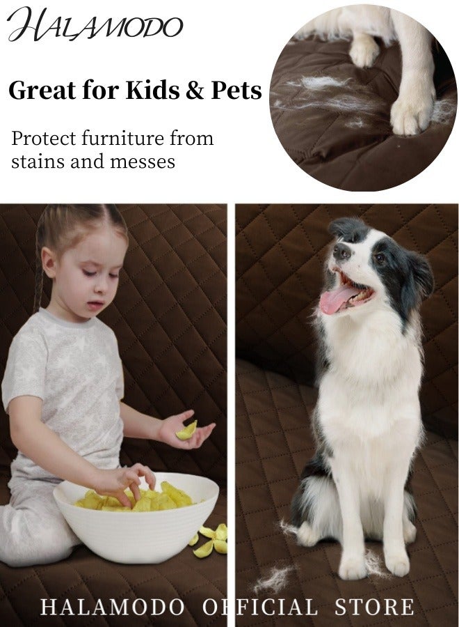 هالامودو غطاء أريكة للحيوانات الأليفة، غطاء أريكة قابل للعكس وقابل للغسل، واقي أثاث بأشرطة مرنة مناسب لأريكة ذات 3 وسائد - Image 5