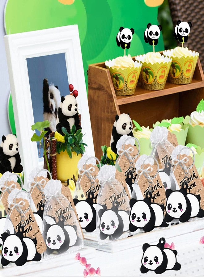 CiciBear 60 Pack Panda Party Decorations for Guests, 20 Keychains, 20 Tags and 20 Gift Bags for Panda Bear Party, Animal Lover, Kids Birthday, Baby Shower - Image 3