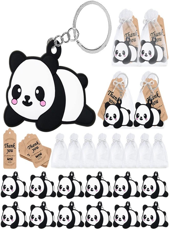 CiciBear 60 Pack Panda Party Decorations for Guests, 20 Keychains, 20 Tags and 20 Gift Bags for Panda Bear Party, Animal Lover, Kids Birthday, Baby Shower - Image 1