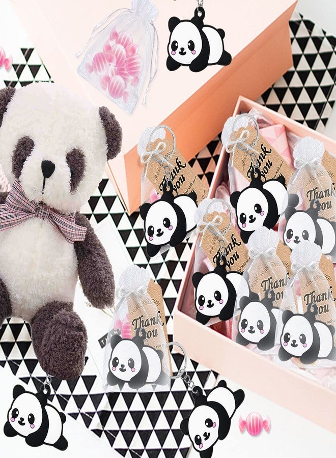 CiciBear 60 Pack Panda Party Decorations for Guests, 20 Keychains, 20 Tags and 20 Gift Bags for Panda Bear Party, Animal Lover, Kids Birthday, Baby Shower - Image 2