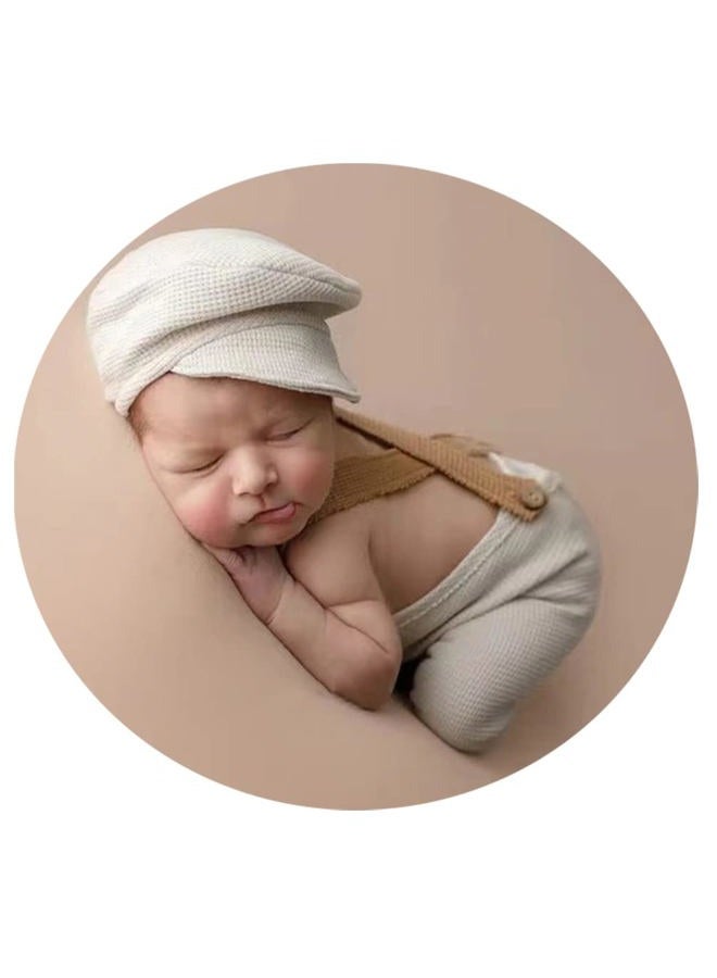 Vedory Newborn Photography Boy Outfit Baby Boy Girls Photo Shoot Costume Crochet Clothes Hat Pants Baby Prop Photoshoot (White C) - Image 2