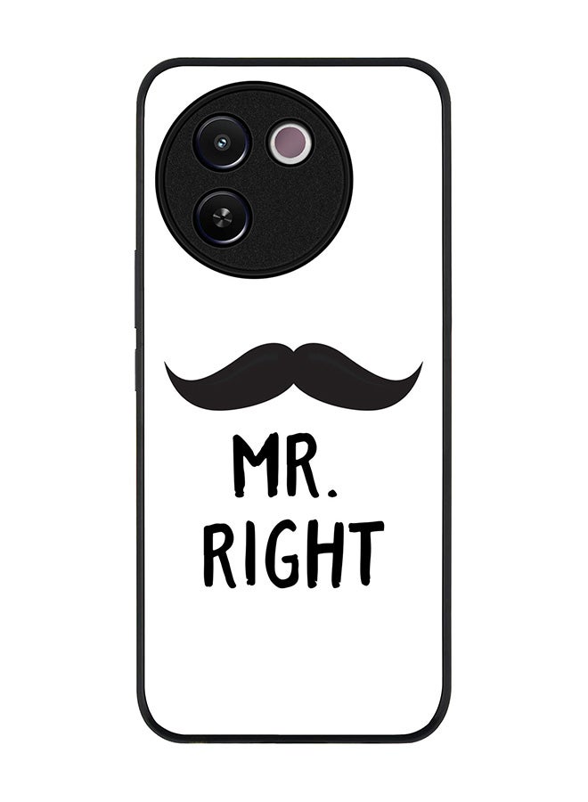 Stylizedd Rugged Black edge case for Vivo V30e, Slim fit Soft Case Flexible Rubber Edges Anti Drop TPU Gel Thin Cover -  Mr. Right - Image 1