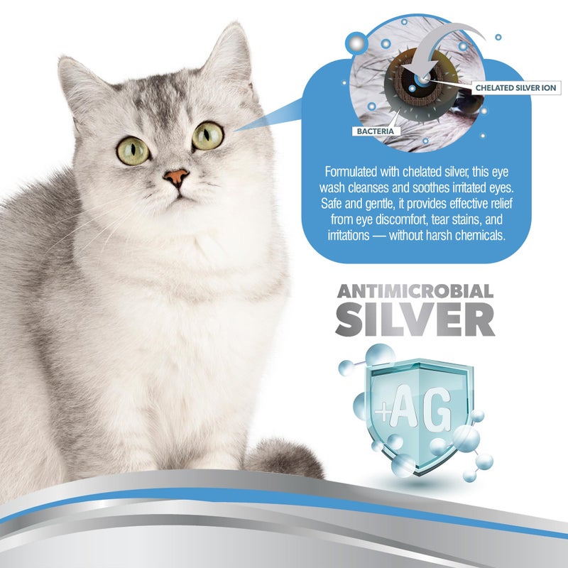 PetSilver Eye Drops for Dogs and Cats - Natural Dog Eye Wash - Relief for Inflammation & Irritation - Pet Eye Cleaner and Tear Stain Remover - Patented Silver Formula - Made in The USA - 4 fl oz - Image 2