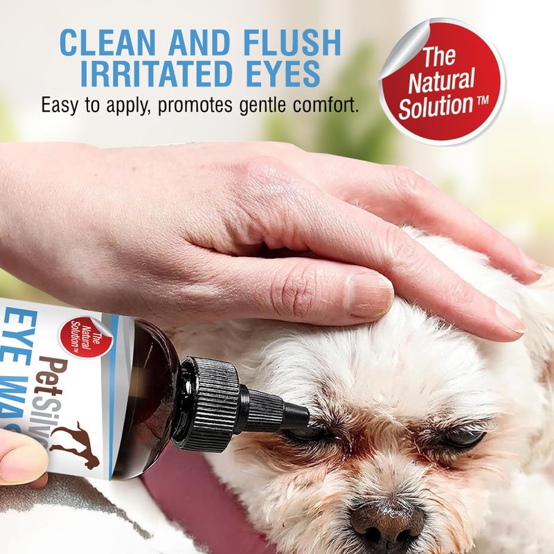 PetSilver Eye Drops for Dogs and Cats - Natural Dog Eye Wash - Relief for Inflammation & Irritation - Pet Eye Cleaner and Tear Stain Remover - Patented Silver Formula - Made in The USA - 4 fl oz - Image 3
