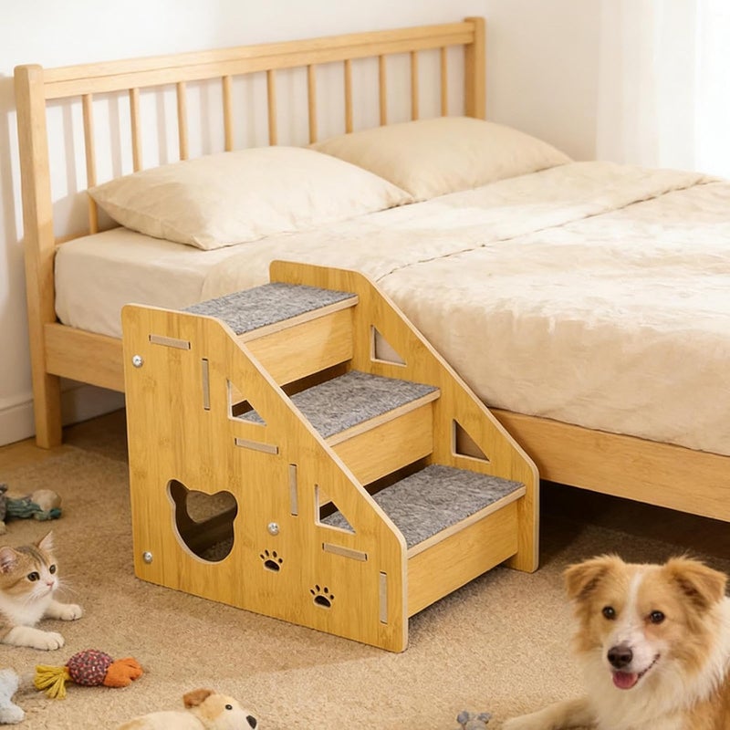 Pet Stairs, Easy to Assemble, Portable, Non-Slip, for Sofa, Car, Older Pets, Cat Loft Bed, 3 Tier - Image 5