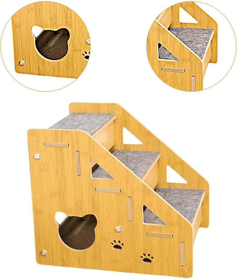 Pet Stairs, Easy to Assemble, Portable, Non-Slip, for Sofa, Car, Older Pets, Cat Loft Bed, 3 Tier - Image 4