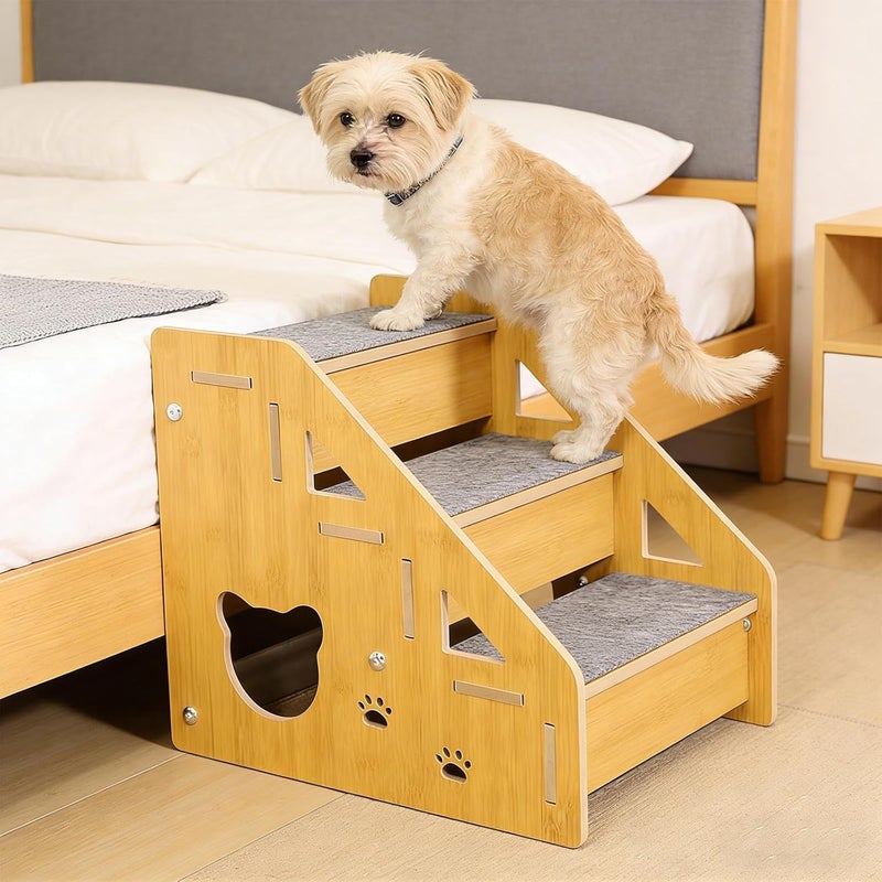 Pet Stairs, Easy to Assemble, Portable, Non-Slip, for Sofa, Car, Older Pets, Cat Loft Bed, 3 Tier - Image 2