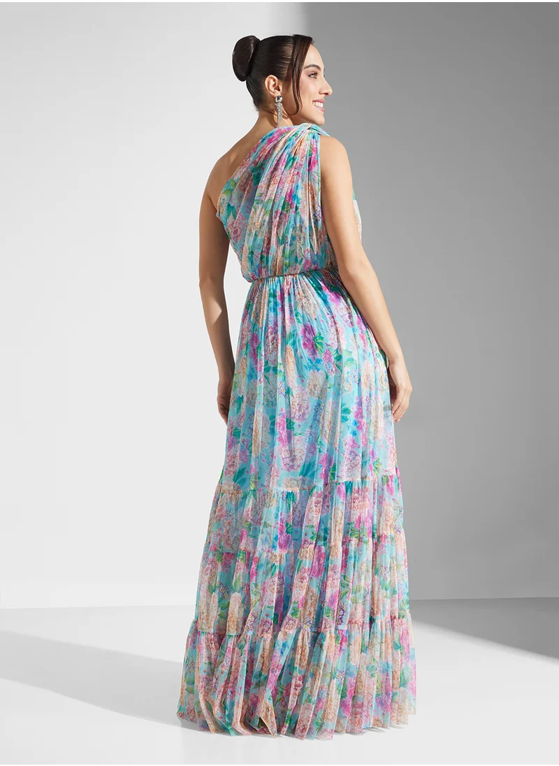 ليس اند بيدز Floral One Shoulder  Dress