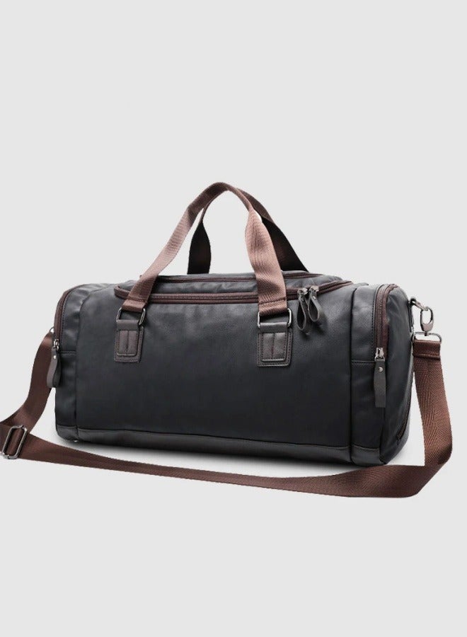 Top Quality PU Leather Fitness Training Bags For Men Large Classic Soft Sports Gym Bags Men's Travel Multifunction Handbag - Image 1