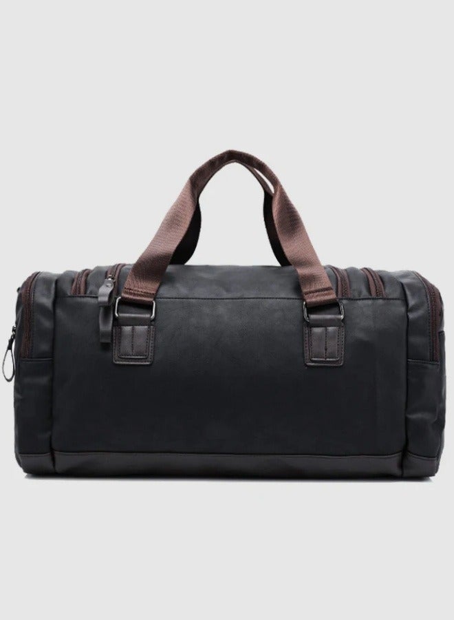 Top Quality PU Leather Fitness Training Bags For Men Large Classic Soft Sports Gym Bags Men's Travel Multifunction Handbag - Image 3