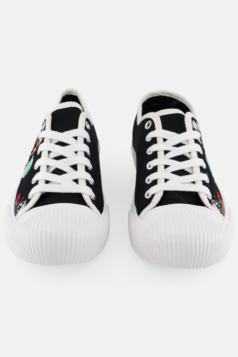 Ed Hardy Women Medium Elexis Lace  Up Casual Shoes, Black Combo - Image 2