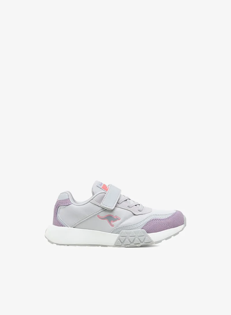 kangaROOS Girls' Colourblock Sports Shoes with Hook and Loop Closure