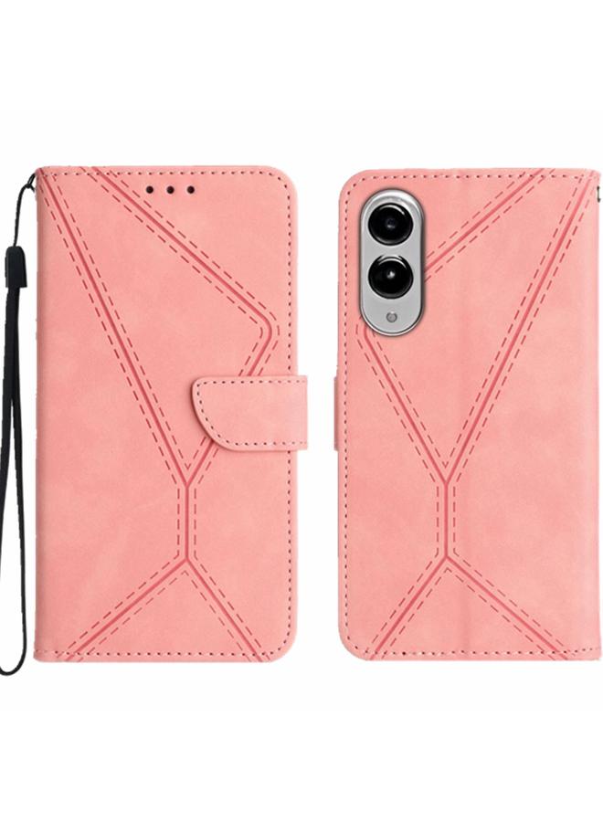 S-TOP Case For Samsung Galaxy S25 Edge 5G Stitching Embossed Leather Phone Case
