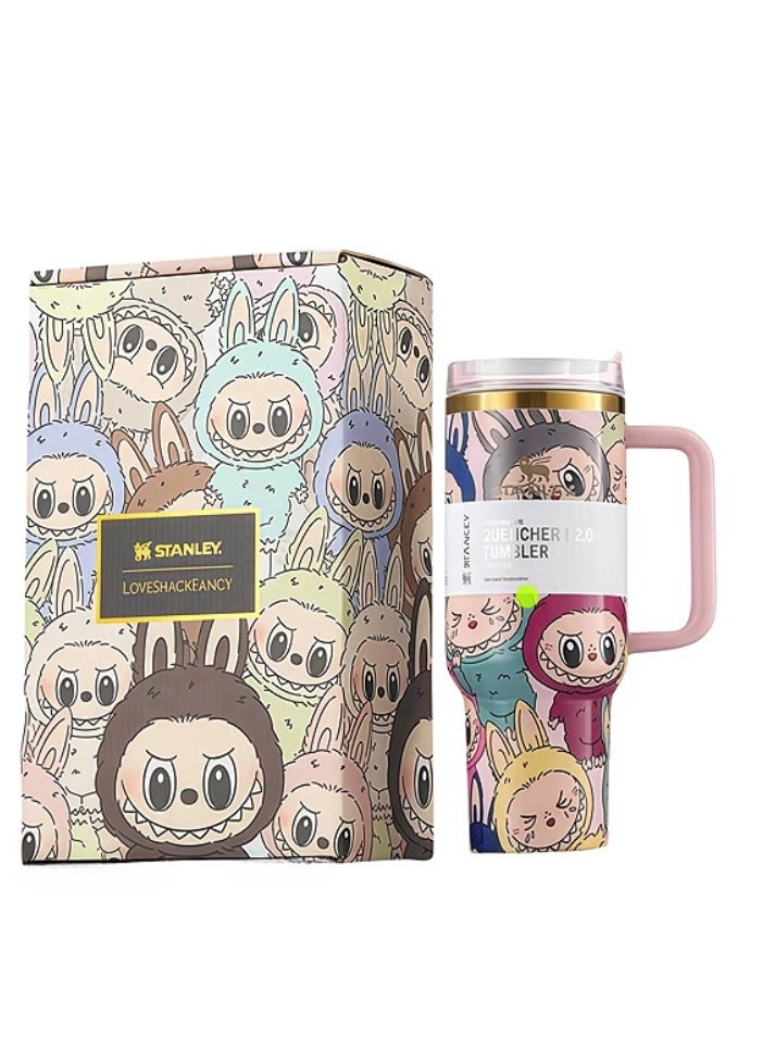 Stanley × Labubu Limited Edition Collab Tumbler – 40oz Insulated Travel Cup, Cute Collectible Design