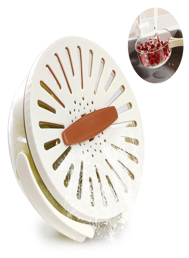 JOBVERT Fruit Drainer Container with Handle，Fruit Washing Bowl with Strainer for Kitchen and Fridge， Easy Storage Fruit Washing Bowl with Lockable Lid for Fruit and Vegetable - Image 1