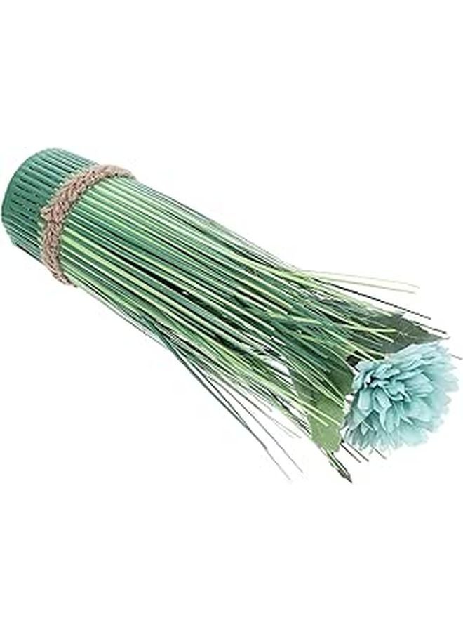 اللون الأزرق الفاتح زهور الفاوانيا الاصطناعية سيقان PVC الخضرة الزخرفية للزفاف المنزل الحدث زهرية الديكور - Image 1