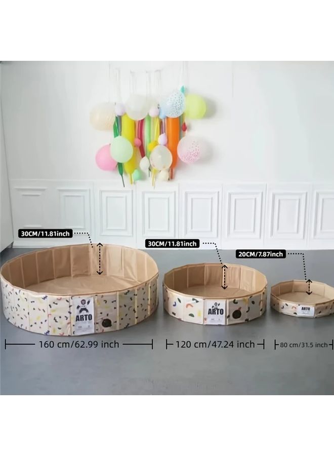White Foldable Plastic Pet Pool 63 Inch Diameter Outdoor Swimming Tub - Image 2