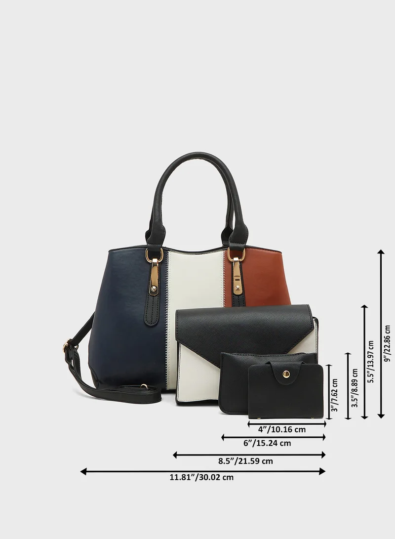 ELLA 4 In 1 Handbag Set With Tote, Crossbody, Pouch And Cardholder