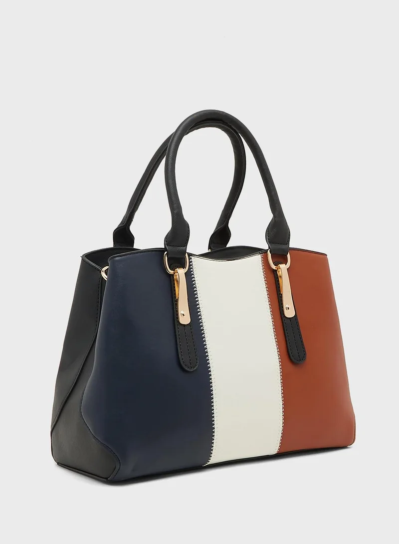 ELLA Black / Tan 4 In 1 Handbag Set With Tote, Crossbody, Pouch And Cardholder for Women | Best Price UAE