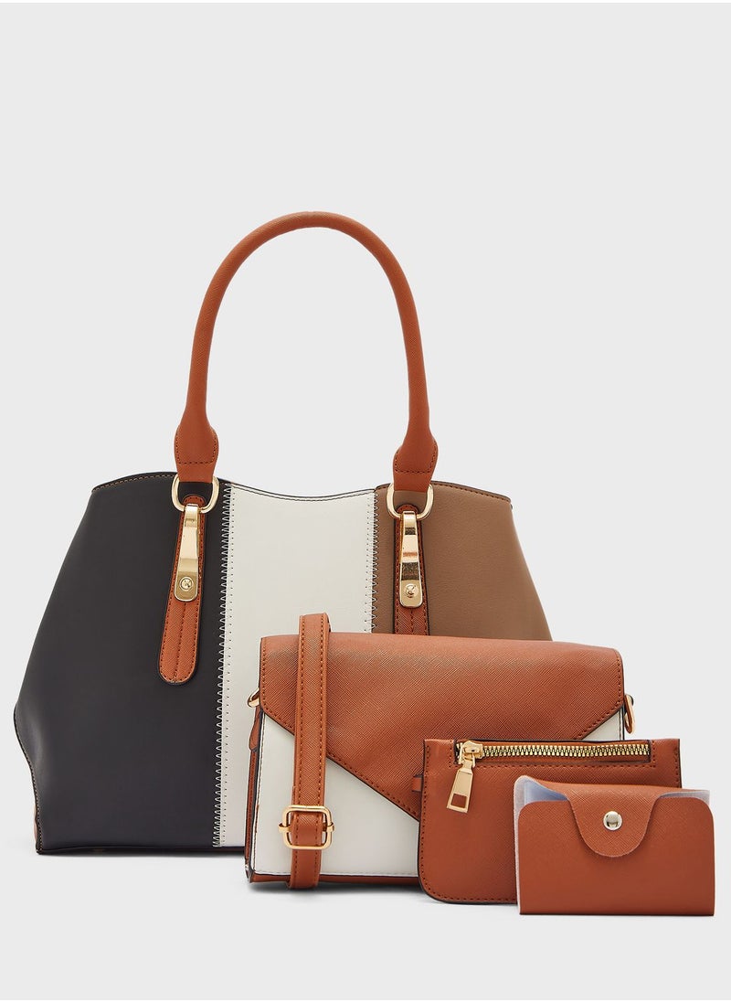 ELLA - 4 In 1 Handbag Set With Tote, Crossbody, Pouch And Cardholder - Image 1