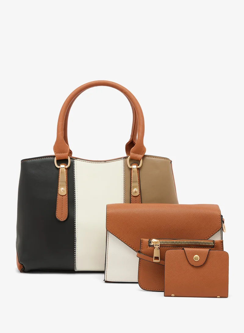 4 In 1 Handbag Set With Tote, Crossbody, Pouch And Cardholder