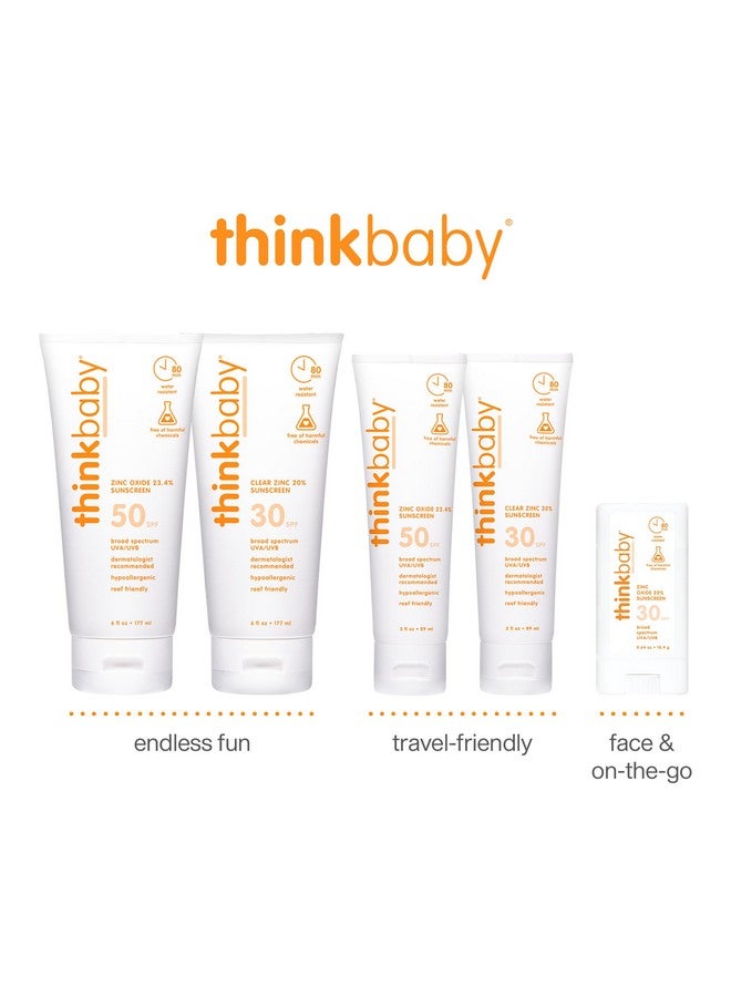 Think Baby Spf 50+ Baby Mineral Sunscreen - Safe, Natural Sunblock For Babies - Water Resistant Sun Cream - Broad Spectrum Uva/Uvb Sun Protection - Vegan Baby Sunscreen Lotion, 3 Oz. - Image 5