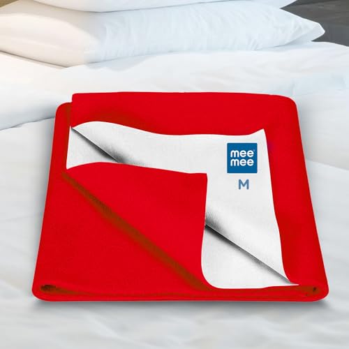 Mee Mee Reusable Water Proof Cotton Bed Protector Sheet/Extra Absorbent Mat/Dry Sheets/Urine Sheet/Dry Mat (70CmX100Cm) (Medium, Red) - Image 3