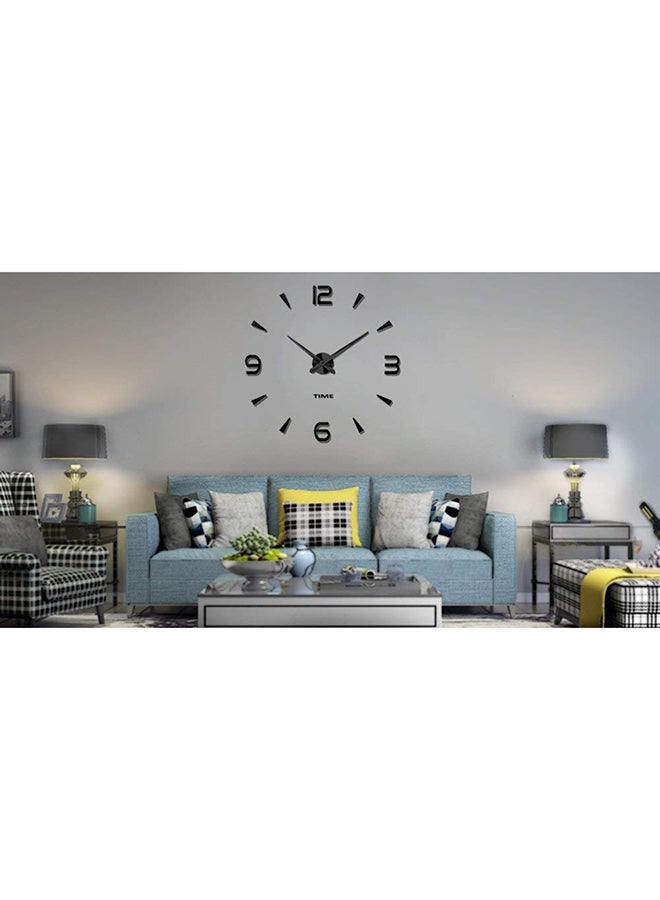 Maston 3D Wall Clock With Mirror Number Stickers Black 39x39inch - Image 2