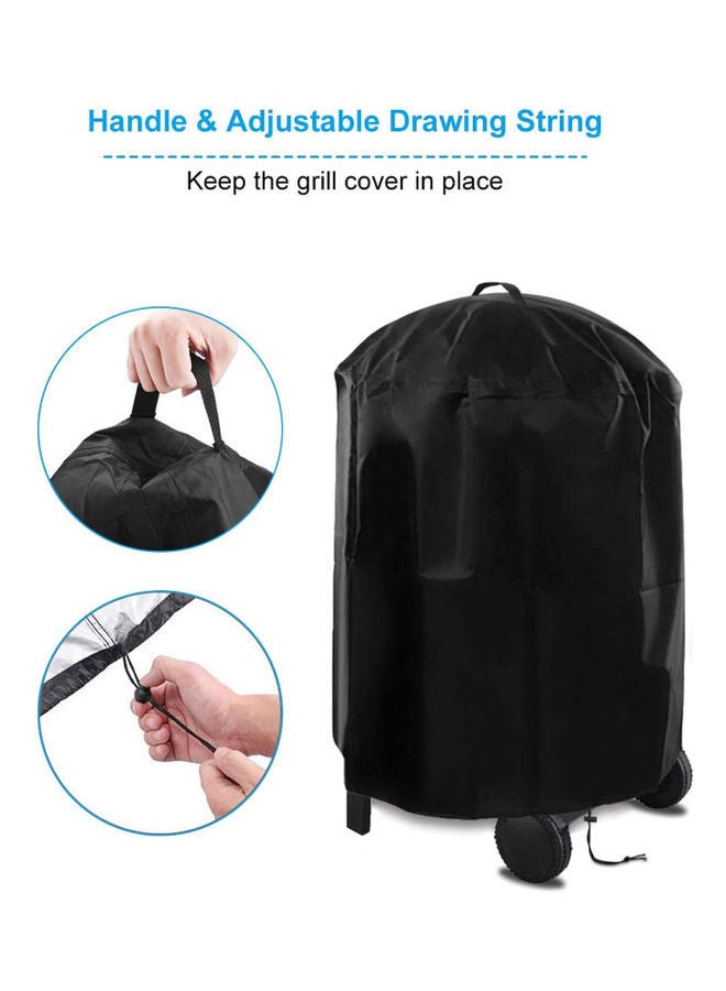 NIBEMINENT 420D Oxford Fabric Outdoor Cylindrical Barbecue Cover With Handle Black 75x70cm  - Image 5