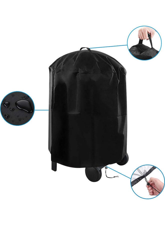 NIBEMINENT 420D Oxford Fabric Outdoor Cylindrical Barbecue Cover With Handle Black 75x70cm  - Image 3