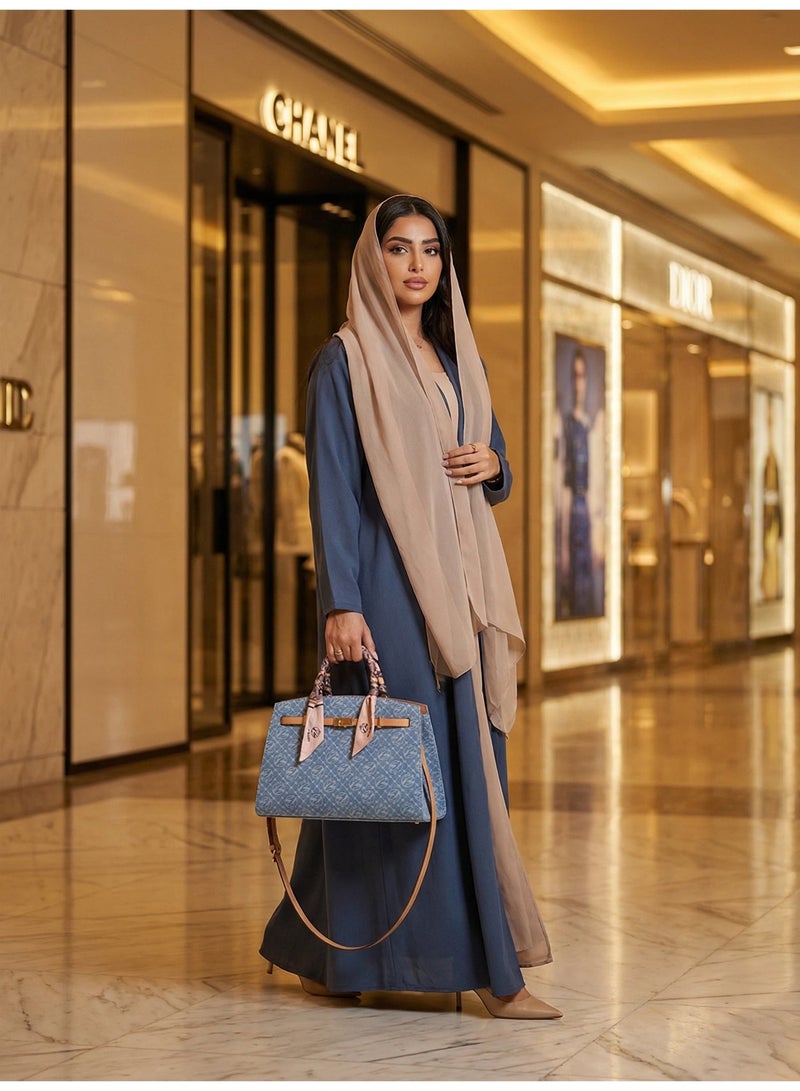 BLLE ROWN Bags for Ladies Women Shoulder Tote Bag Large Capacity Lightweight Travel Work Shopper Handbag Blue - Image 5