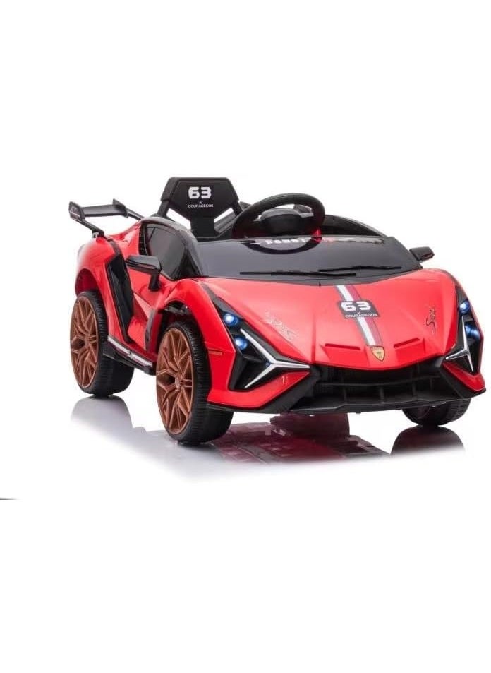 GOLD MANTIS 12V Electric Ride-On Car for Kids | Lamborghini Style Car with LED Lights, Music, Swing Mode, App Control, Double Doors (Red)  - Image 3