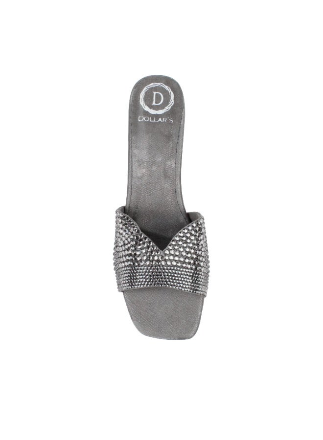 Dollar's Fashion Amina Women Heels, Synthetic Leather Block Heel Sandals, Embellished Upper Slip On Design, Dressy Party Heels for Women, Occasion Footwear - Image 2