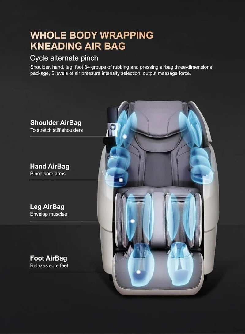 منزل منظم كرسي التدليك iRest A550 مع التحكم الصوتي، قضيب توجيه مرن i-OPEN، حركة دقيقة 4D-Pro، كشف ذكي مزدوج، وسادة هوائية كهربائية تلسكوبية ثلاثية الأبعاد، كل ذلك في واحد  - Image 4