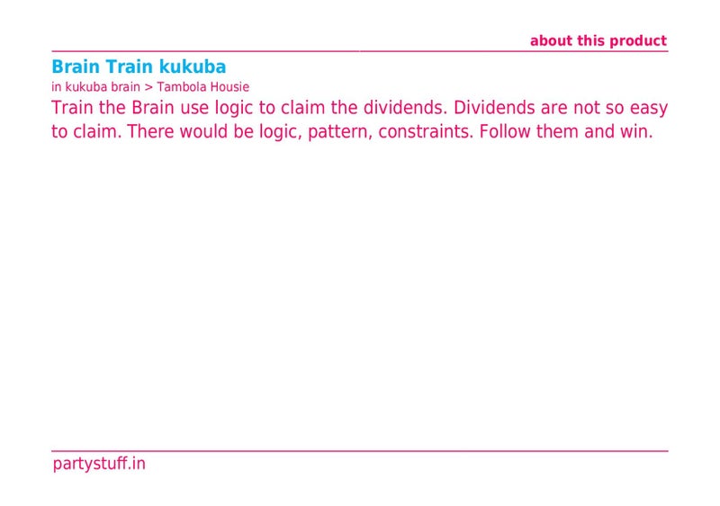 PartyStuff Tambola Housie - Brain Train Logic kukuba (24 Piece) - Image 4