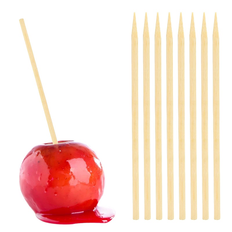 HANSGO Wooden Candy Apple Sticks 5mm 625 Inch Birch Caramel Apple Cotton Sticks Semi Pointed Lollipop Skewer for Festival Party Favor BBQ Corn Dog