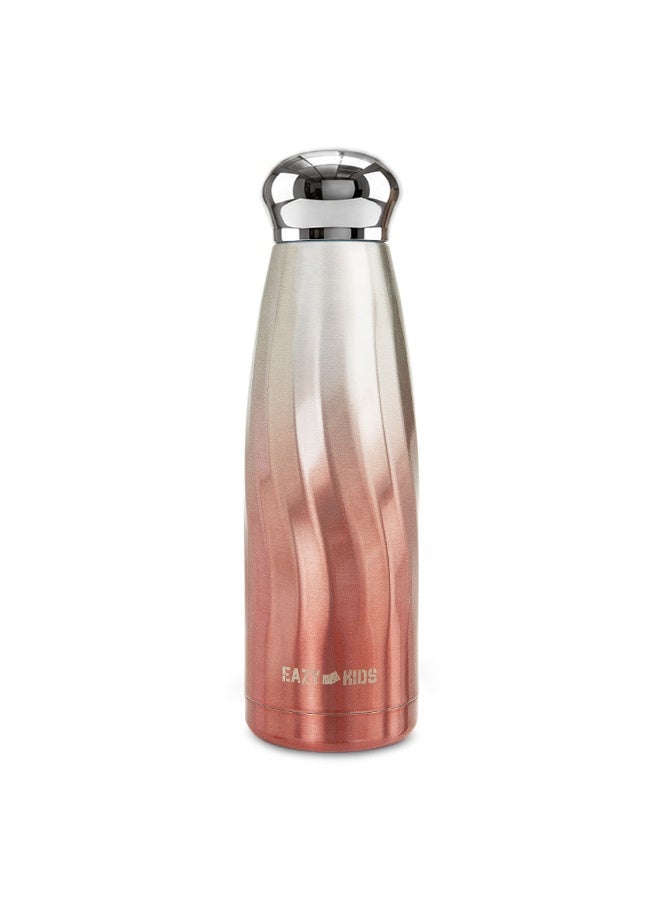 Eazy Kids Double Walled Stainless Steel Water Bottle, 420ml Rose Gold