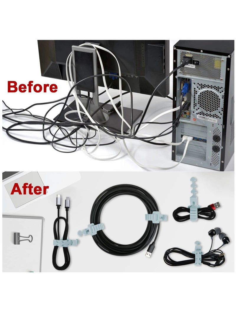 Loquat Self-Locking Silicone Cable Ties, 9.5Inch Long Cord Organizer for Phone, Computer, TV, All Appliances, Multi-Purpose Wire Management in Home, Kitchen, Office, School, Workshop 12pcs  (Blue) - Image 2