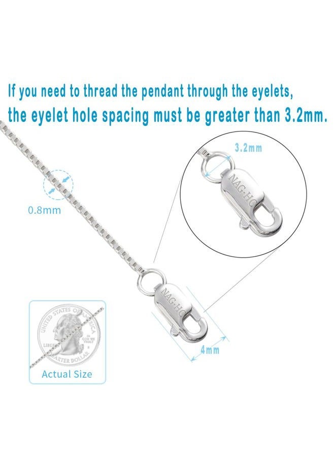 NAG.HC 925 Sterling Silver Chain 0.8MM Delicate Box Chain - Italian Necklace Chain - Tiny&Thin&Strong -Friendly Price & Quality 14"-30", 22.00, Sterling Silver, No Gemstone - Image 2