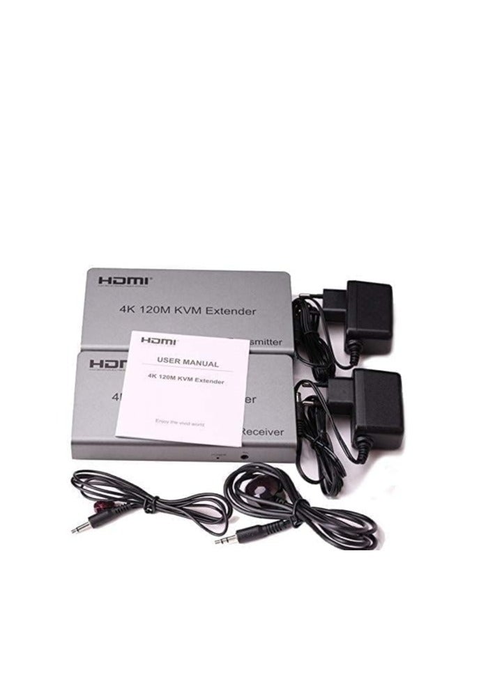 4K 120M HDMI KVM Extender Transmitter Receiver Over Cat5/5e/Cat6 RJ45 Ethernet Cable Support USB Mouse Keyboard Touch Screen - Image 2