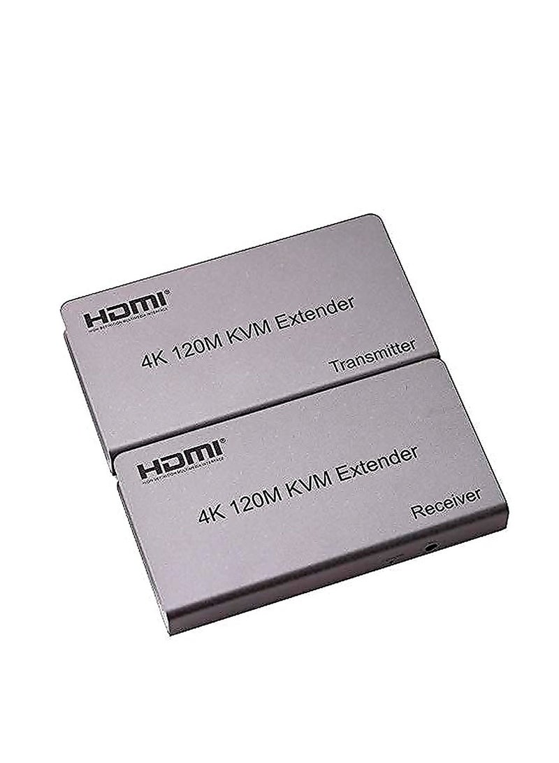 4K 120M HDMI KVM Extender Transmitter Receiver Over Cat5/5e/Cat6 RJ45 Ethernet Cable Support USB Mouse Keyboard Touch Screen - Image 1